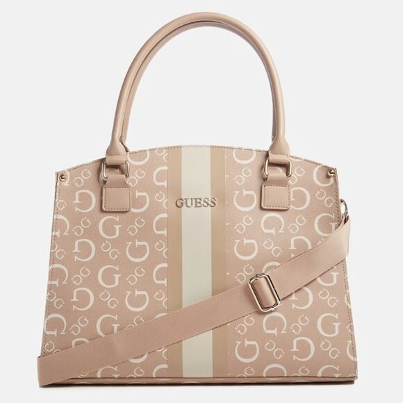 GUESS Anakin Logo Arched Caramel Travel Tote Bag - Picture 1 of 6